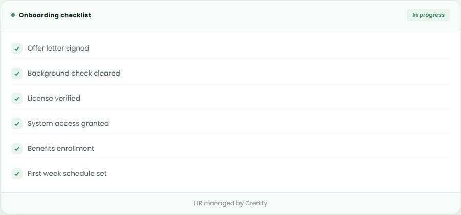 HR, shown in Credify