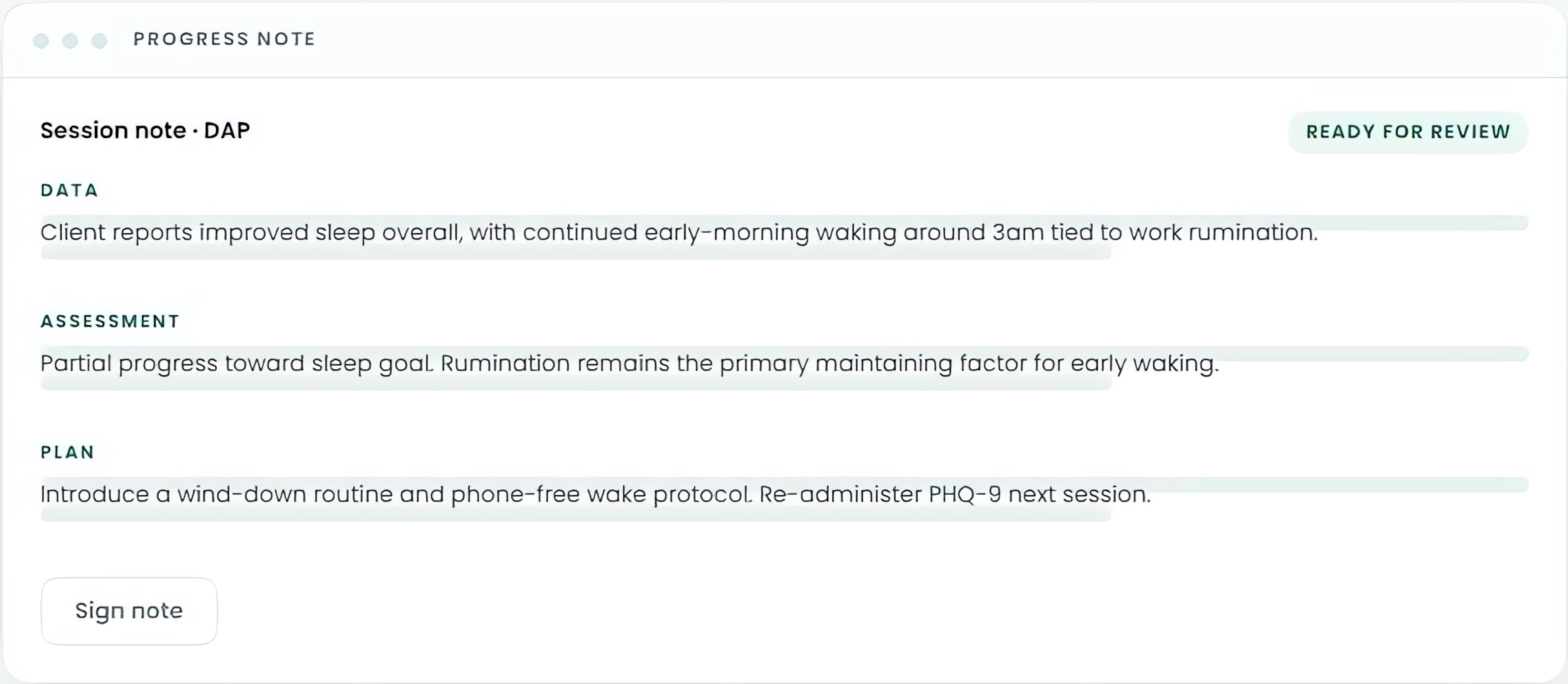 AI note taking, shown in Credify
